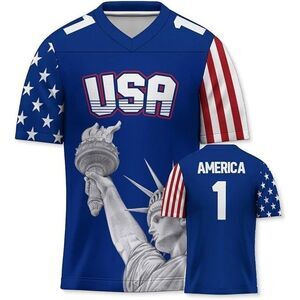 NEW Men's Shirt Patriotic USA Flag Statue Of Liberty Red White and Blue Size M